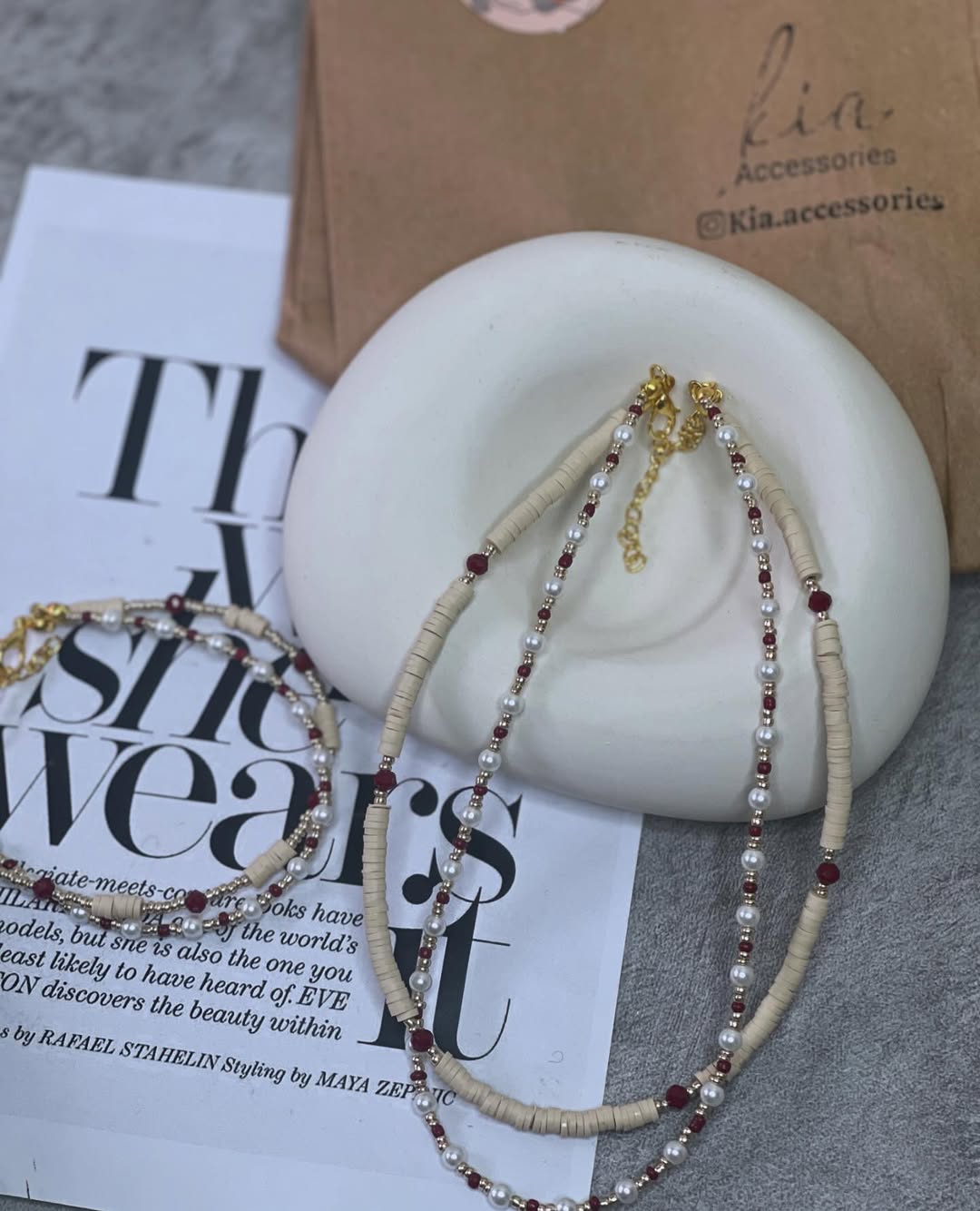 ست مروارید شامل گردنبند و دستبند